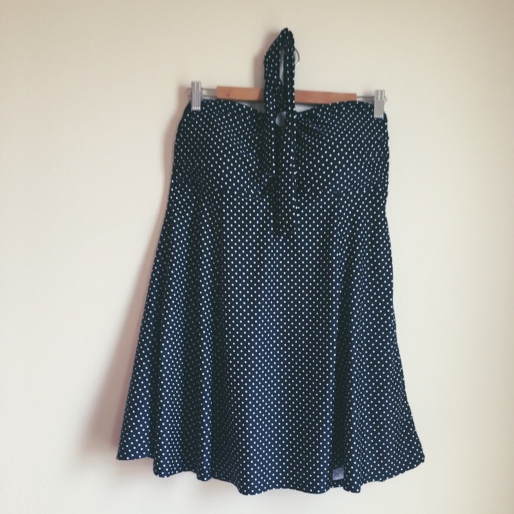 Polka dot halter / strapless swimsuit